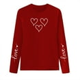thumbnail image 5 of Itsame Women Long Sleeve Heart T-Shirts Valentine's Sweatshirt Loose Crew Neck Tops Red Size 3XL, 5 of 5