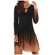 thumbnail image 1 of ICHUANYI Liquidación Vestido de manga larga para mujer con cuello redondo y estampado corto ICHUANYI WER202308257598, 1 of 4