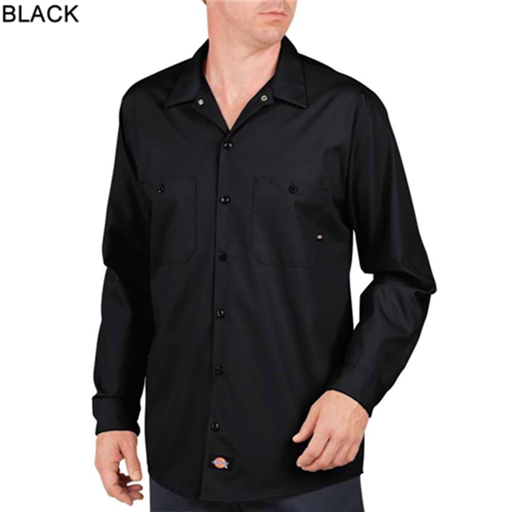 Dickies L535 Industrial Long Sleeve Work Shirt - Black - XL