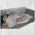 thumbnail image 5 of Feminine Soft Flannel Fleece Throw Blanket, Smiling Princess on a White Horse Mane Happiness Theme Animal Print, Cozy Plush for Indoor and Outdoor Use, 70" x 90", Cream Pink, by Ambesonne, 5 of 5