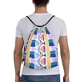 thumbnail image 2 of Drawstring Backpack, Men Ladies Waterproof Sports Backpack Gym Bag-Colorful Fish Swimming Pattern-Small Size, 2 of 8