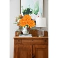 thumbnail image 4 of 6Pcs Chrysanthemum Artificial Flowers 26'' Long Stem Fake Mum Flowers Bouquet Orange,6"dia Large Flower Heads, 4 of 6