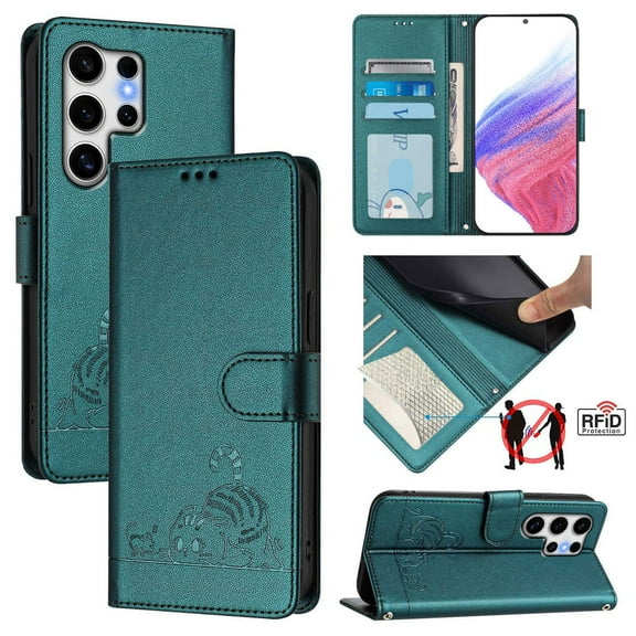 For Samsung Galaxy S22Ultra S22Plus S21FE S20FE Leather Wallet Case With Magnetic Bumper Shockproof Stand Phone Case