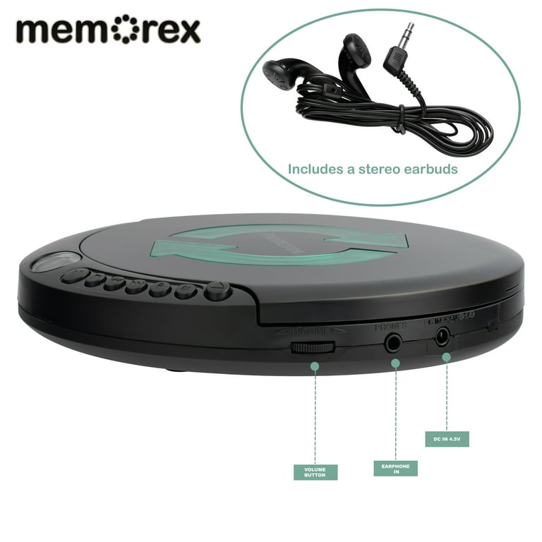 Memorex MX-DM80 Portable CD Player, 60-Second Anti-Shock, LCD