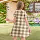 thumbnail image 5 of Girls 2025 Summer Dresses Cold Shoulder Plaid Dress Soft Fabric Comfortable Fit Perfect for Casual and Party Wear ,Sie:120, 5 of 7