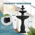 thumbnail image 4 of Magic Union Garden Water Fountain Outdoor, 47.3" High Large Roman Italian Indoor Waterfalls, 3-Tier Standing Water Feature Fountains w/Pump & Pineapple Top for Outside Patio, Yard and Lawn, 4 of 9