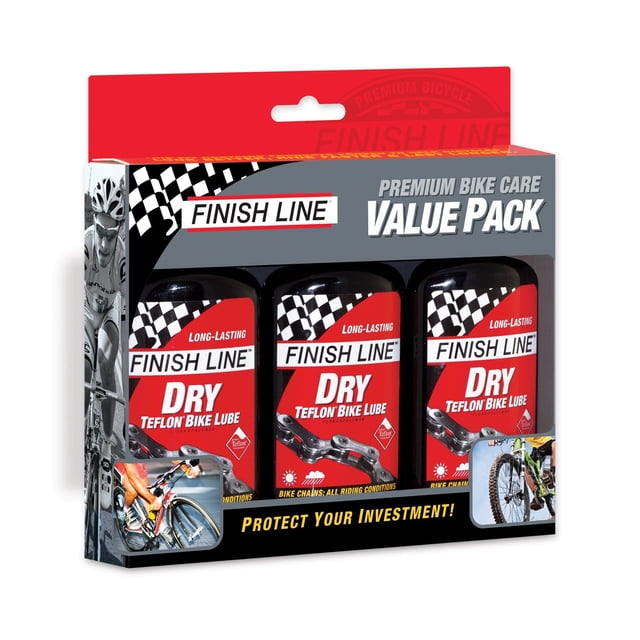 Lubricante para bicicleta Finish Line Dry con teflón de 120 ml (juego de 3)