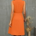 thumbnail image 4 of Homenesgenics Summer Dresses for Women under $10 Women's Short Sleeve V-Neck Solid Color Pocket Makings Dress Womens Dresses Party Orange XXL, 4 of 5