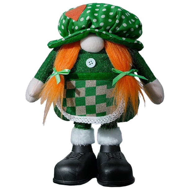 KAKOWELY Gnomo de peluche para el Día de San Patricio, adorable muñeco enano, adorno para fiesta.