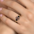 thumbnail image 4 of Gem Stone King 18K Yellow Gold Plated Silver Red Tiger Eye and Black Onyx Engagement Ring for Women | 1.94 Cttw | Oval 9X7MM | Gemstone Birthstone | Size 5, 4 of 6