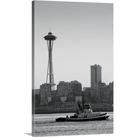Great BIG Canvas Bob Stefko Premium Thick-Wrap Canvas entitled BW Space Needle IV