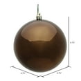 thumbnail image 2 of Vickerman 4.75" Chocolate Shiny Ball Ornament, 4 per Bag, 2 of 5