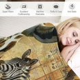 BCIIG Giraffe Zebra Clock Theme Warm Lightweight Soft Fleece Blanket