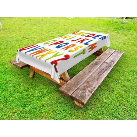 

Letters Outdoor Tablecloth Multicolored Collection of Alphabet Letters Education Image Capital Symbols Writing Decorative Washable Fabric Picnic Table Cloth 58 X 84 Inches Multicolor by Ambesonne