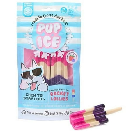 Pup Ice Rocket Lollies, Strawberry & Blueberry 2pk