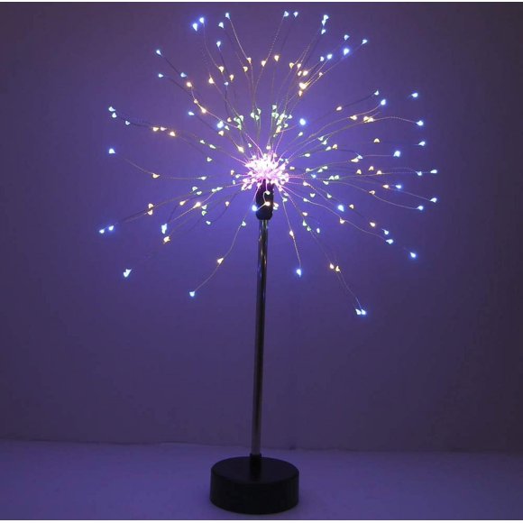 Lumière Décorative Solaire Spectaculaire Feu d'Artifice, Lumière de Fée de Jardin LED Étincelante Décorations de Maison de Patio, Fil de Cuivre Étoilé 8 Modes Induction Infrarouge Télécommande Sans Fil