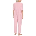 thumbnail image 2 of Kaerm Combinaison Adaptative pour Femmes Âgées à Besoins Particuliers, Manches Courtes, Pantalon Long pour Alzheimer, Rose, P, 2 of 4