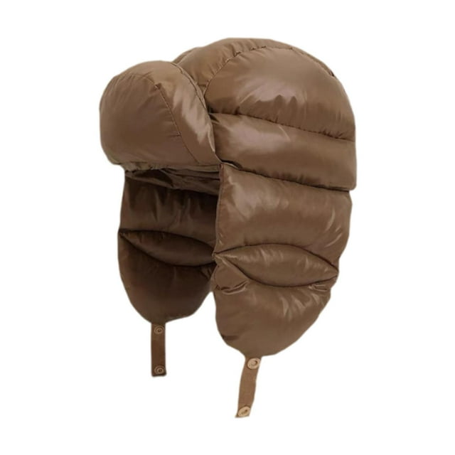 Gorro cálido de invierno para mujer, con cordón, moderno, resistente al viento, con protección auditiva, versátil. Marrón