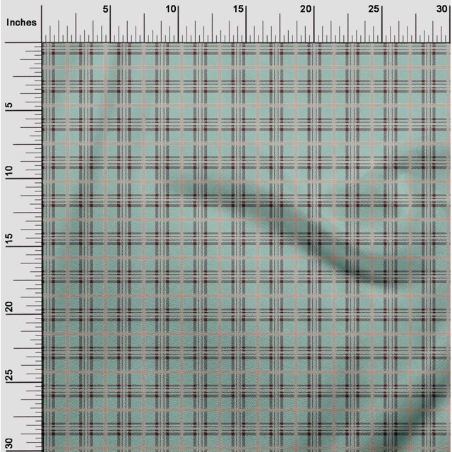 oneOone Georgette Viscose Fabric Tartan Check Decor Fabric Printed BTY 42 Inch Wide