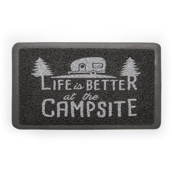 Camco 126.32 Life is Better at the Campsite Scrub Rug, Gray