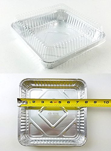 Disposable Tin Baking Containers 9" x 9" Square Aluminum Foil Cake Pan 50/PK 