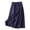 Navy blue, variant on Simple Foldover Stretch Flared Knee Length Skirt Women'S Casual Half Skirt A Line Skirt Summer Cotton Medium Length Elastic Waist Large Skirt Women'S Cotton Eyelet Midi Skirt(White,L)