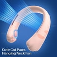 thumbnail image 2 of Cute Neck Fan 2400mAh Portable Fan Bladeless Cooling Mute Fan USB Rechargeable Wearable Neckband Fan for Outdoor, 2 of 10