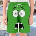 thumbnail image 2 of Gelikeya Boys Shorts Stylish Summer Swim Trunks Quick Drying Beachwear Sports Swimming Board Shorts Holiday Party Bathing Suits #03 Green, 13-14 Years, 2 of 4