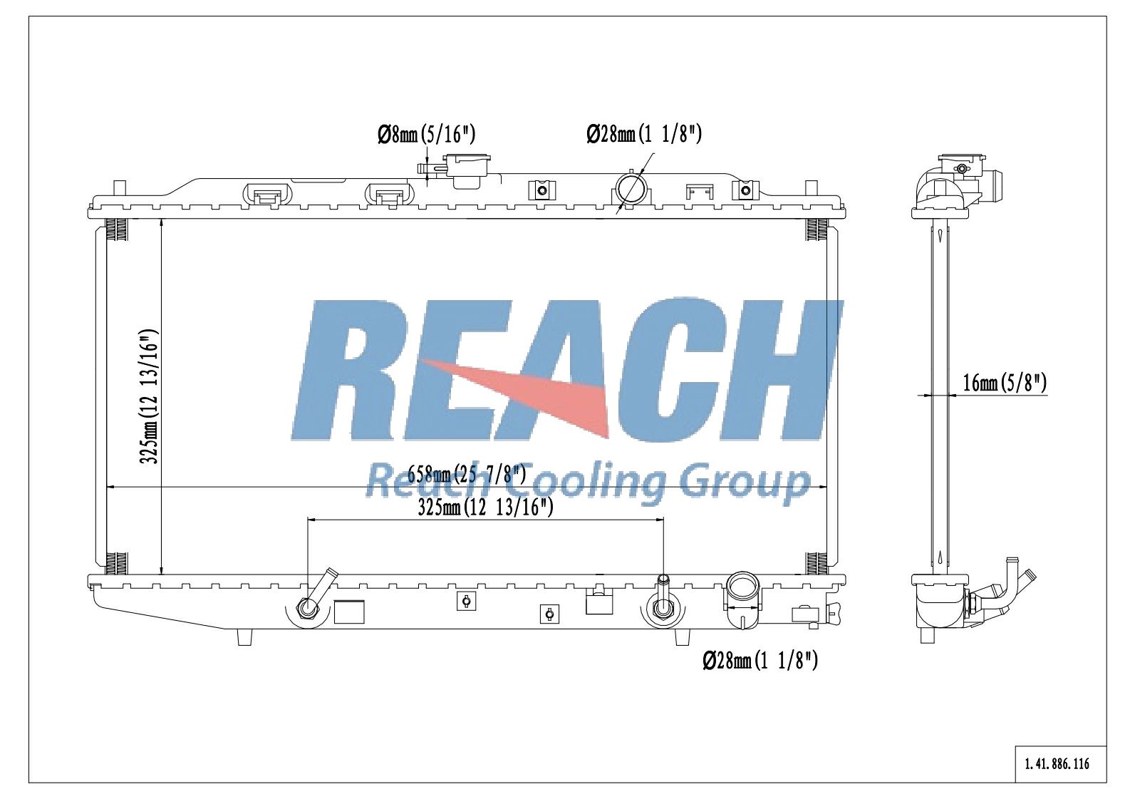REACH Radiator 41-886 for 91-88 Honda CRX; 91-88 Honda Civic