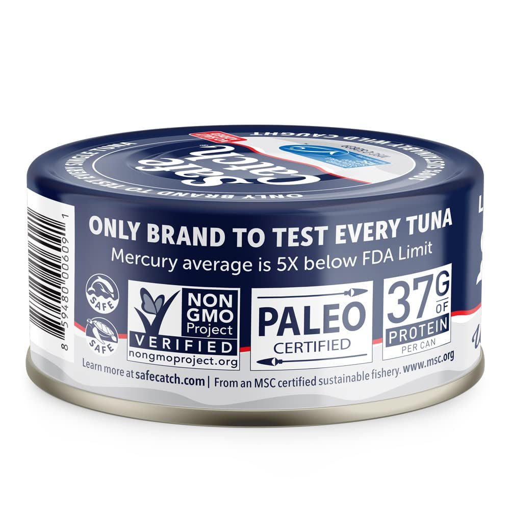 Safe Catch Wild Albacore Tuna, No Salt Added, 5oz, Pack of 12