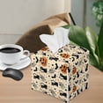 thumbnail image 2 of Yuyamidu Halloween Square Tissue Box Cover Black Cat PU Leather Tissue Box Holder with Bottom Belt Easy to Install Facial Tissue Paper Cube Box Cover Halloween Decor, 2 of 8