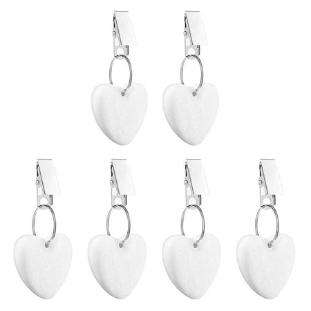 

6 Pieces Tablecloth Weights Clip Heavy Duty Table Cloth Clips Buckle Clamp Picnic Party Accessory Home Kitchen Dormitory Heart Shaped