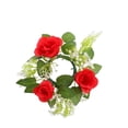 thumbnail image 1 of Centros De Mesa Con Forma De Anillo De Vela, Elegante Regalo Ideal, Corona Artificial Para Fiesta, Hogar, Color Rojo, 1 of 8
