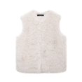 thumbnail image 3 of HH TRAF Otoño Invierno Mujeres Cuello Redondo Sin Mangas Casual Chaleco Suelto Top Mujer Moda Bolsillos Laterales Decorar Chaleco Sólido Abrigo Mujer, 3 of 5