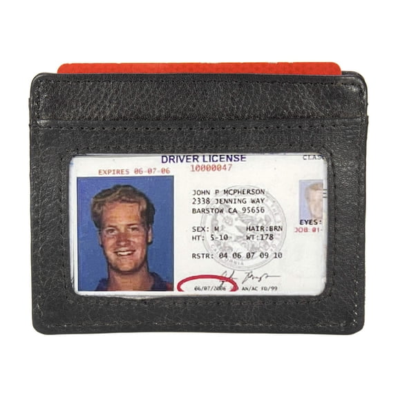 BLACK GENUINE LEATHER MEN'S WALLET ID Credit Card Thin Holder Minimalist Ultra Thin Billfold