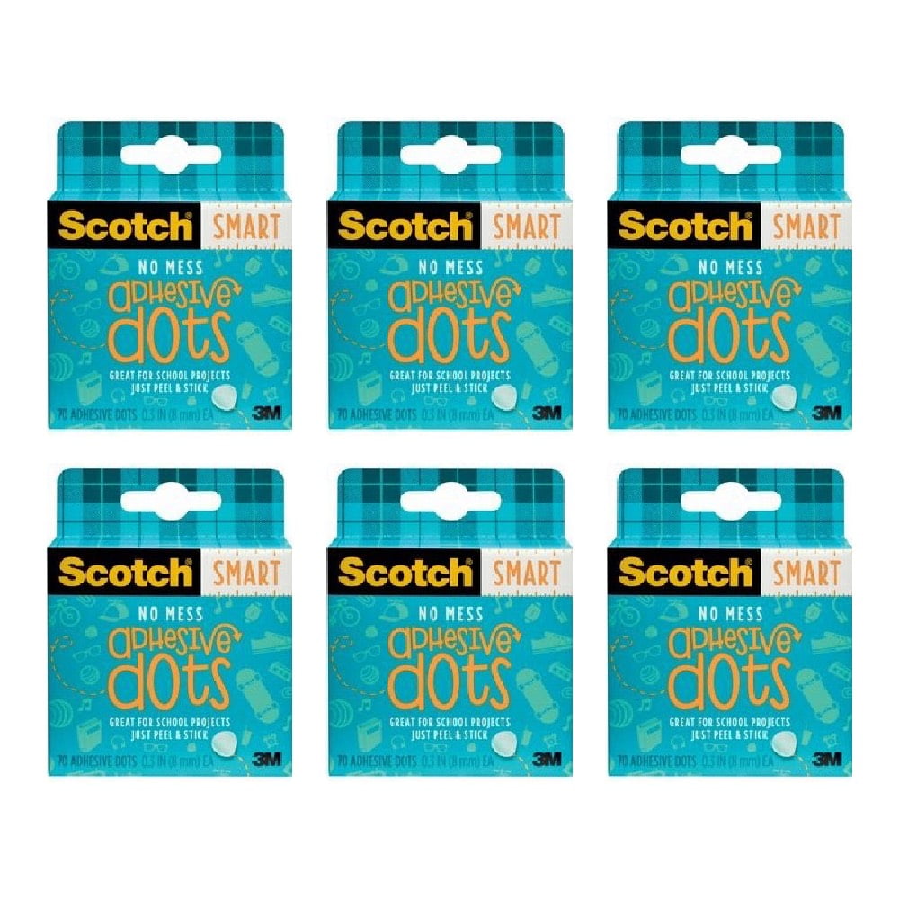 Scotch Permanent Adhesive Dots Easy Dispensing No Mess Transparent Peel