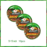 YEYNGQC Miner Crafting Pixel Video Game Party Decor Disposable Tableware Backdrop Party Supplies Cup Plate Banner Toy Gifts