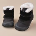thumbnail image 2 of Otqutp Kids Toddler Cotton Fleece Ankle Boots Adjustable Winter Cozy Soft Booties Non Slip Warm Indoor Outdoor Walking Shoes, 2 of 5