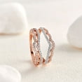 thumbnail image 7 of Newshe AAAAA Cubic Zirconia Wedding Ring Enhancer Guard for Engagement Rings Bridal Rose Gold White Sterling Silver Band Size 5, 7 of 7