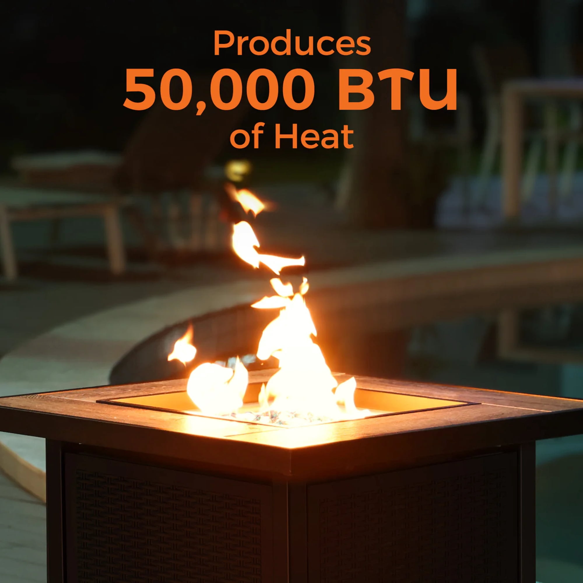 BALI OUTDOORS Propane Gas Fire Pit Table with Lid for Outside Backyard, Patio 50000 BTU 30 inch