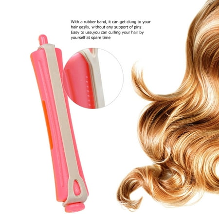 12 Pieces Salon Cold Rods Hair Roller With Rubber Band Curling