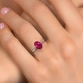 thumbnail image 4 of Gem Stone King PLAT-900 Platinum Red Ruby Engagement Ring for Women | 1.60 Cttw | Oval 8X6MM | Gemstone July Birthstone | Size 5, 4 of 6