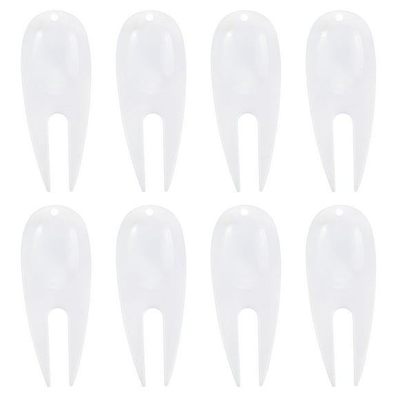 Golf Divot Tool Plastic Golf Repair Tool Ball Marker for Golfer, White, 8 Pack