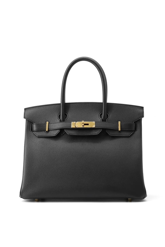 Pre-Owned Hermes Birkin 30 Black Epson X Stamp HERMES Handbag Women's