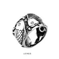 thumbnail image 2 of Dalazy Steel Fashion Ethnic Style Ring Decoration Simple Round Rings Jewelry Couple Dressing Accessory for Party Daily Size 7 Size 8, 2 of 6