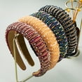 thumbnail image 2 of Rhinestone Padded Headbands Valentine's Day Cute Headbands for Women Crystal Beaded Glitter Headwear Wide Baroque Rhinestone Embellished Hairband Wedding Hair Accessory, 2 of 8