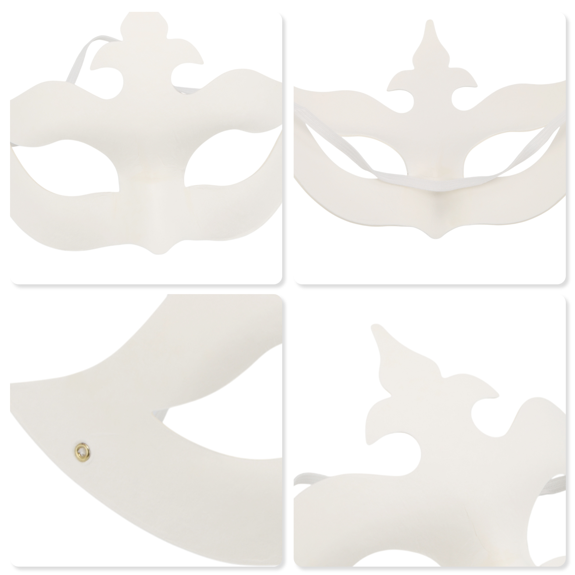 Unique Bargains 1 Pack Elegant Hand-Painted Party Mask White Pattern 8