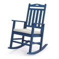 thumbnail image 2 of Ktaxon Poplar Wood Rocking Chair with Thick Cushion for Patio Garden Backyard, Navy Blue, 2 of 8
