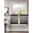 thumbnail image 2 of Sheer Curtains 45 Inch Length 2 Panels Set for Kitchen, Ombre Gray Geometric Semi Sheer Curtains for Windows, Modern Abstract Art Voile Window Treatments Rod Pocket Curtain, 2 of 7