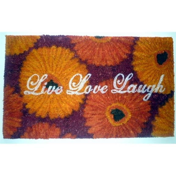 Geo Crafts G174 Natural Coir with PVC Backing Live Love Laugh